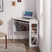 Corner Computer Desk with Keyboard Tray and Storage Shelves - ShipItFurniture
