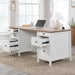 Cottage Style Executive Desk with Spacious White Surface - ShipItFurniture