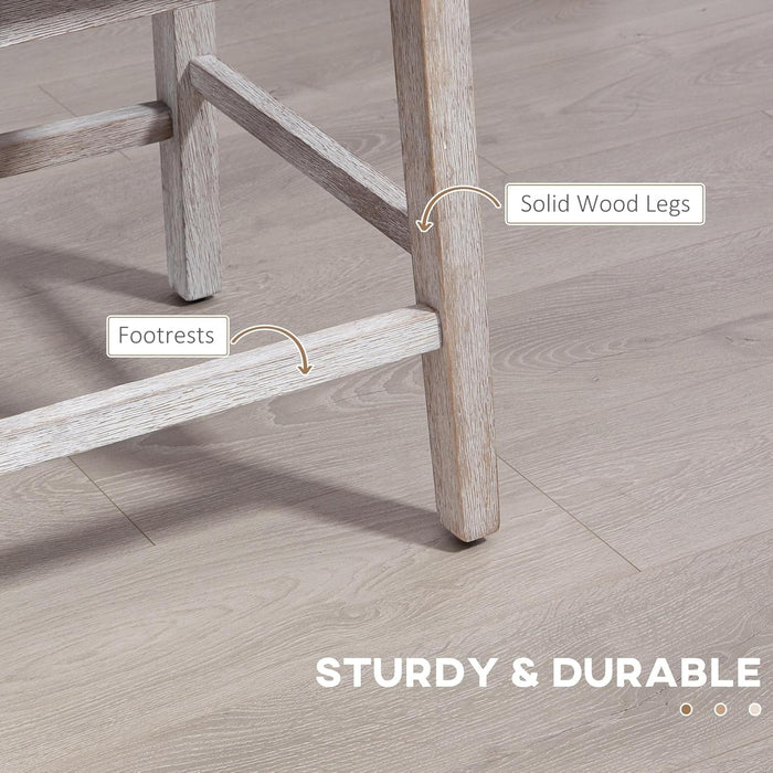 Counter Height Bar Stools Set of 2, 180 Degree Swivel Barstools, 27" Seat Height Bar Chairs with Solid Wood Footrests and Button Tufted Design, Gray - ShipItFurniture