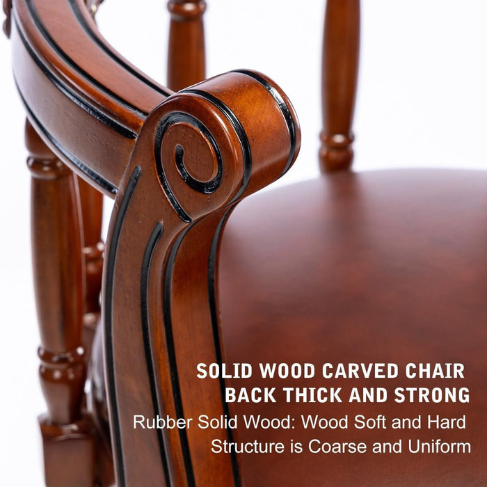 Cow Top Leather Wooden Bar Stools, 360 Degree Swivel Bar Height Chair with Backs for Home Kitchen Counter, Morden Chair Barstools (Brown 2Pcs, Bar Height - Seat Height 29.5”) - ShipItFurniture