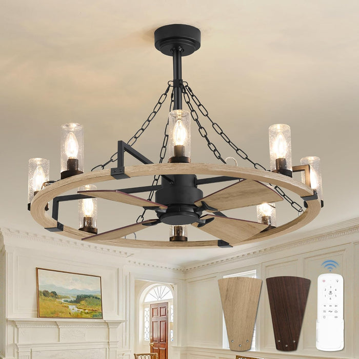 Powrify 36 Inch Industrial Farmhouse CeilingFan Light
