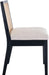 Rattan Dining Chairs Set of 6, Farmhouse Kitchen Chairs with Cane Back, Upholstered Dining Room Chairs Comfy Side Wood Chair for Living Room/Restaurant, Black Cream
