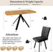 Extendable Dining Table Set for 6, Oak Table with 6 PU Black Chairs