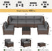 Patio Furniture Sets, 7-Piece Outdoor Patio Furniture with Thick Cushions, Wicker Outdoor Conversation Set Sectional Sofa for Backyard, Poolside, Garden
