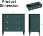 3 Drawer Dresser for Bedroom, 32" Wide Chest of Drawers, Green
