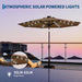 10FT Solar Patio Umbrella with LED Lights, UV Resistant Outdoor Shade