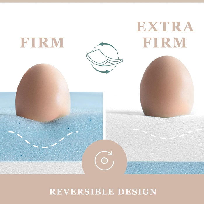 Firm Mattress Topper Queen Size 3 Inch, Extra Firm Gel Memory Foam Bed Topper for Pain Relief, High-Density Cooling Pad, Skin-Friendly Non-Slip Cover, Certipur-Us Certified