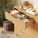 Fluted Dresser for Bedroom with 8 Drawers,55" Wide Modern Chest of Wooden Bedroom Chest with Metal Handle,Clothes Storage Organizer,Dresser & TV Stand for Living Room,Nutural