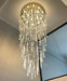 D40'' X H120'' Crystal Chandelier High Ceiling Chandeliers for Entryway Large Raindrop Chandeliers LED Dimmable Flush Mount Light Fixtures for Staircaes Foyer Hallway Living Room Bulbs Included Gold