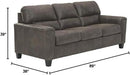 Queen Faux Leather Contemporary Sleeper Couch Gray