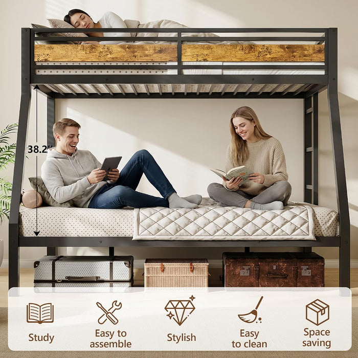 TwinOverFull Bunk Bed With Industrial Guardrail System