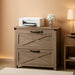 2-Drawer Lateral File Cabinet with Lock, Gray Oak