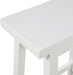 Solid Wood Saddle-Seat Counter Height Kitchen Island Barstool, 24-Inch Height, White - Set of 2
