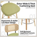 Rattan Bar Stools Set of 2,Upholstered PU Leather, 30''Counter Height Barstools with Back and Wood Legs,360°Swivel,Mid-Century Modern Bar Stool for Kitchen Island Dining Room and Bar(Grass Green)