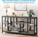 Console Sofa Table, 70.9 Inch Extra Long Console Table behind Couch with Storage Shelves, 3-Tier Modern Narrow Entryway Hallway Accent Table for Living Room, Grey