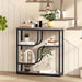 29.5" Console Table, 5-Tier Sofa Table, behind Couch Table with Storage Shelves for Hallway, Living Rooms, Entryway, Greige and Black BG69XG01