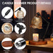 Candle Warmer Lamp, Dimmable Candle Lamp Warmer with Flexible Arm for Customizable Angles, Timer, Bedroom Living Room Home Decor Wax Melt Warmer, Gifts for Mom, with 2 Bulbs