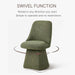 Swivel Dining Chairs Set of 2, Upholstered Mid Century Modern Deskchair with High Back, Linen Fabric Kitchen Chairs for Dining Room, Bedroom, Dressing Room, Green