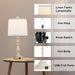 23'' Table Lamps Set of 2, Lamps for Bedroom, USB C+A Ports, Beige