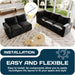 Black 83Inch DeluxeSleeper Sectional Sofa With Storage