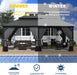 12'X20' Hardtop Gazebo, Outdoor Double Roof Canopy with Netting and Curtains, Galvanized Metal Frame, Sunshade for Patio, Backyard, Deck and Lawns-Gray