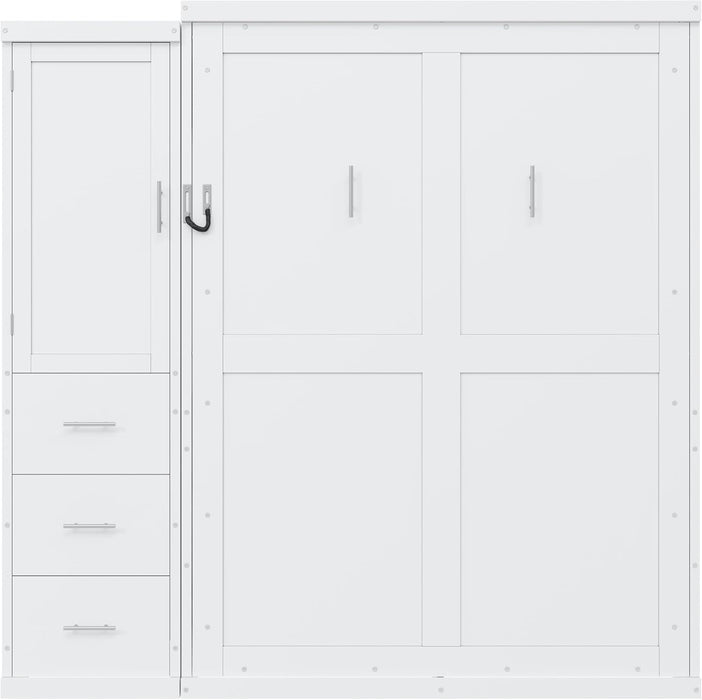Fullsize Murphy Bed With Integrated Wardrobe Storage