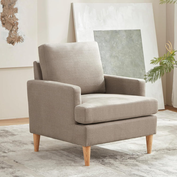 Brown Mid Century Modern Upholstered Armchairs Set