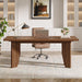 63-Inch Executive Desk, Mid-Century Modern Office Desk with Sturdy Legs, Large Wooden Computer Desk Business Workstation for Home Office, Brown