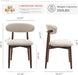 Wooden Dining Chairs Set of 6, Modern Upholstered Fabric Dining Room Chair, Farmhouse Kitchen Side Chairs with Foot Pegs, Beige