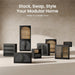 Arched Sideboard Cabinets, Modular Buffet Table, Black