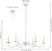 34.75Inch White Six Light Farmhouse Iron Chandelier