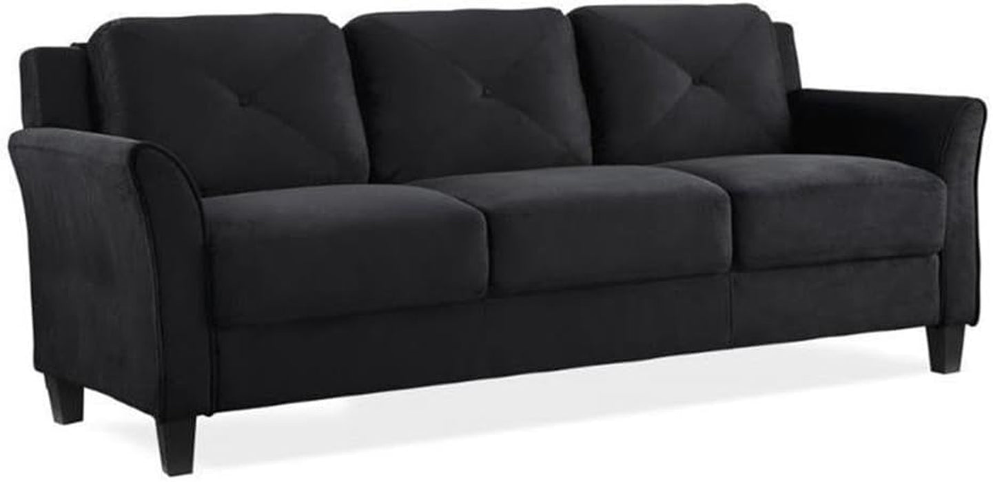 2 Piece Living Room Sofa and Loveseat Set in Black
