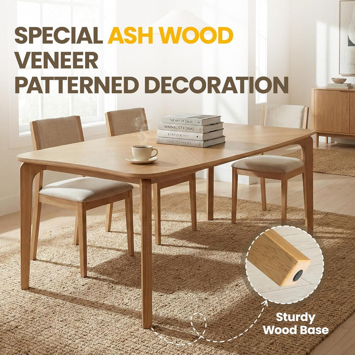 63 Inch Oak Finish SolidWood DiningTable Contemporary