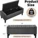 50" W Storage Ottoman Bench with Safety Hinge, Load up to 660 Lb Ottoman with Storage, Upholstered Tufted Entryway Bench with Seating for Living Room, Bedroom, Entryway, Dark Gray