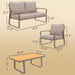 4 Piece Patio Furniture Set Outdoor Conversation Set Brown
