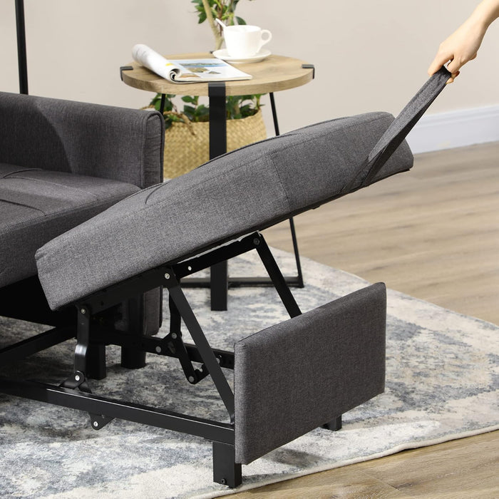 Gray Convertible Chair Bed With Adjustable Backrest