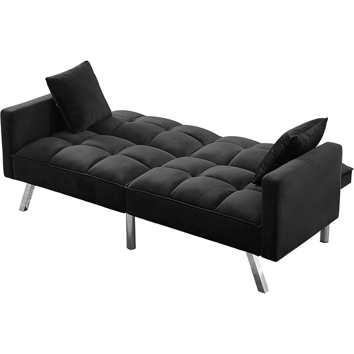 Adjustable Loveseat Sofa Bed with Metal Legs
