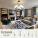 Dining Room Chandeliers Light - 5-Light 25.6 Inch Black Modern Chandeliers Light Fixtures with White Fabric Shade, Height Adjustable Pendant Island Lights for Entryway Farmhouse