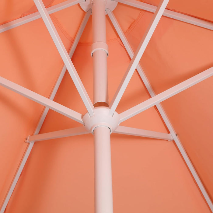 UMB1001 Collins 9 Ft. Classic Cottage Tassel Market Patio Umbrella with Auto-Tilt, Crank, Wind Vent and UV Protection