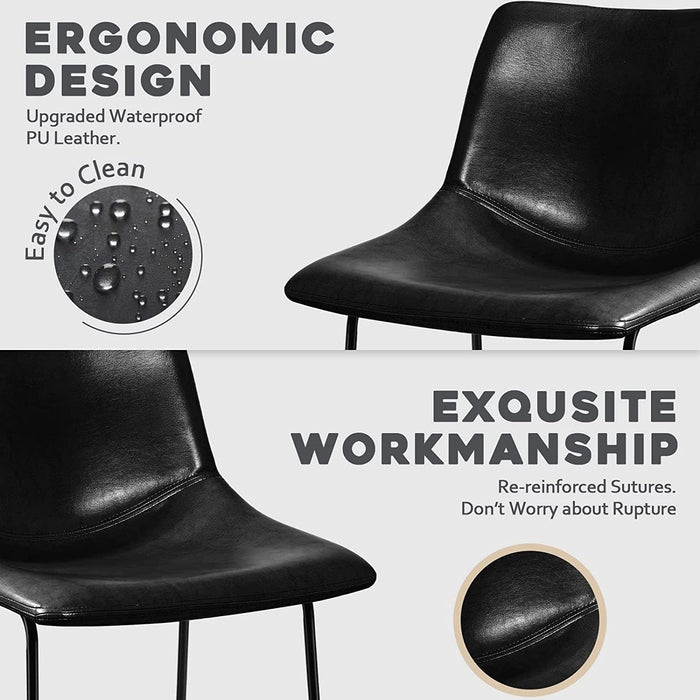 Dining Chairs Set of 6, 18" Faux Leather Counter Height Bar Stools