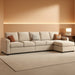 Sleeper Sectional Sofa with Storage Chaise U Shaped Sectional Couch for Living Room, Velvet Sleeper Sectional Couch with Pullout Bed, Beige