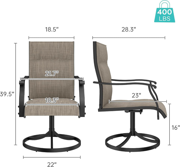 Patio Chairs Set of 2, Outdoor Chairs Set of 2, Patio Chairs, Brown