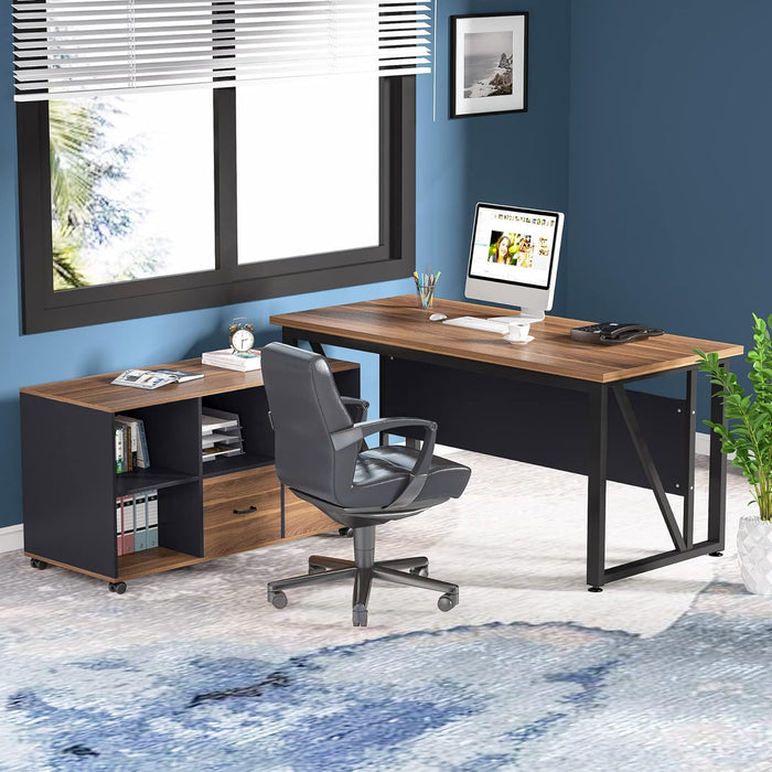 FortyThreeInch Lateral Filing Cabinet With Locking Wheels
