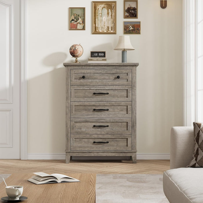 Ash Grey Freestanding Contemporary Wooden Large Dresser