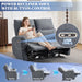 Recliner Loveseat, 2-Seater Zero Clearance Power Reclining Sofa with Usb/Type-C Charging, Breathable Chenille Fabric Wall-Hugger Couch for Small Living Room & Apartment (Gray)