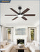 52 Inch Ceiling Fans with Lights, Indoor/Outdoor Modern Ceiling Fan with Reversible Blade and 2 Rods, Quiet DC Motor, 3CCT & 6-Speed Remote Control, Dual Finish Blade for Living Room/Bedroom