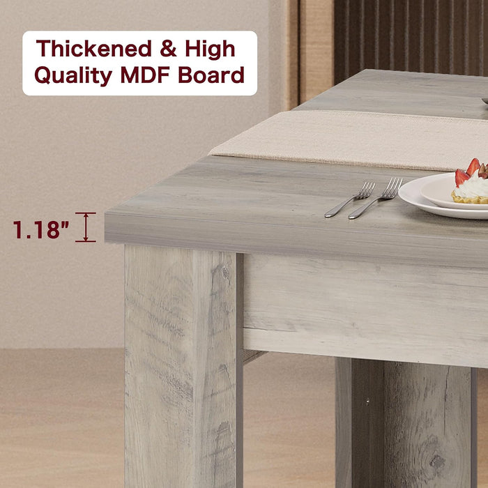 71" Farmhouse Dining Table for 6-8 People, Rectangular Kitchen Table
