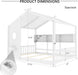 White Full Size Floor Bed Playhouse StorageShelves
