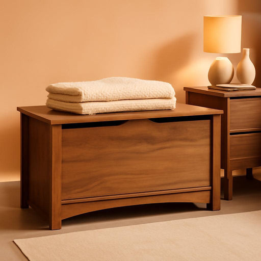 Oak Storage Chest With Enclosed Hidden Compartment