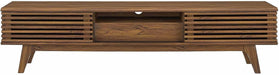 Render 70" Mid-Century Modern Low Profile Entertainment TV Stand, 70 Inch, Walnut Walnut